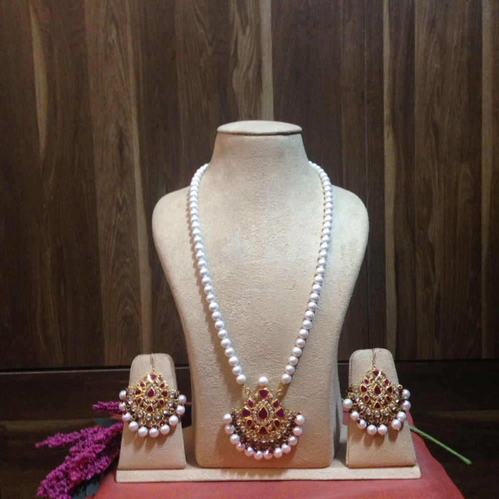 Necklace and Chand Bali Set in silver - Picture 1 of 6